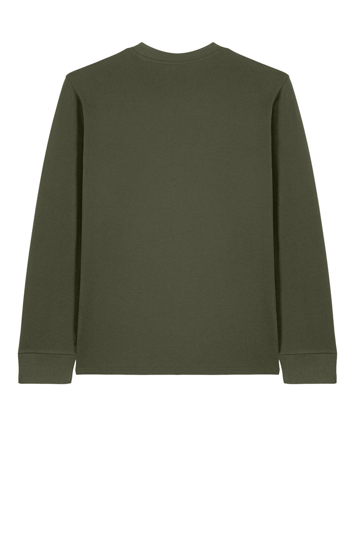 Rear View of KhakiGreen Stanley/Stella Unisex Creator 2.0 Long Sleeve Tee SXU022