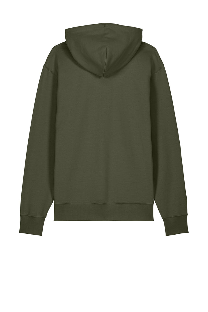 Rear View of KhakiGreen Stanley/Stella Unisex Cruiser 2.0 Hooded Sweatshirt SXU003