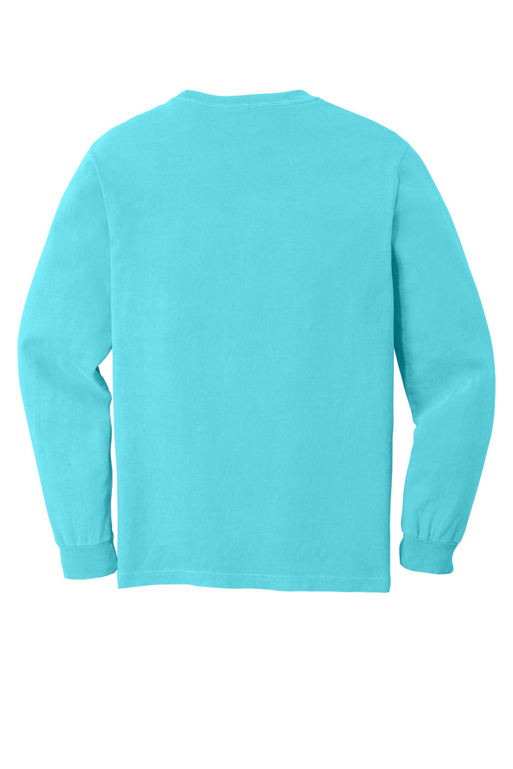 Rear View of Lagoon COMFORT COLORS Heavyweight Ring Spun Long Sleeve Tee. 6014