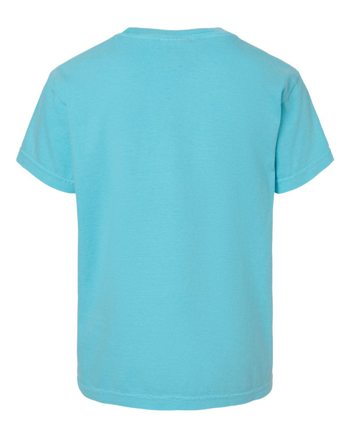 Rear View of Lagoon Garment-Dyed Youth Heavyweight T-Shirt - 9018