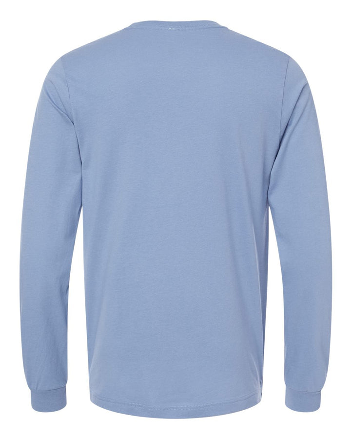 Rear View of Lavender Blue Jersey Long Sleeve Tee - 3501