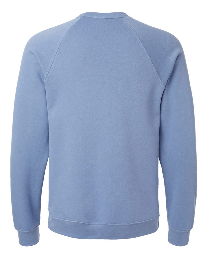 Rear View of Lavender Blue Sponge Fleece Raglan Crewneck Sweatshirt - 3901