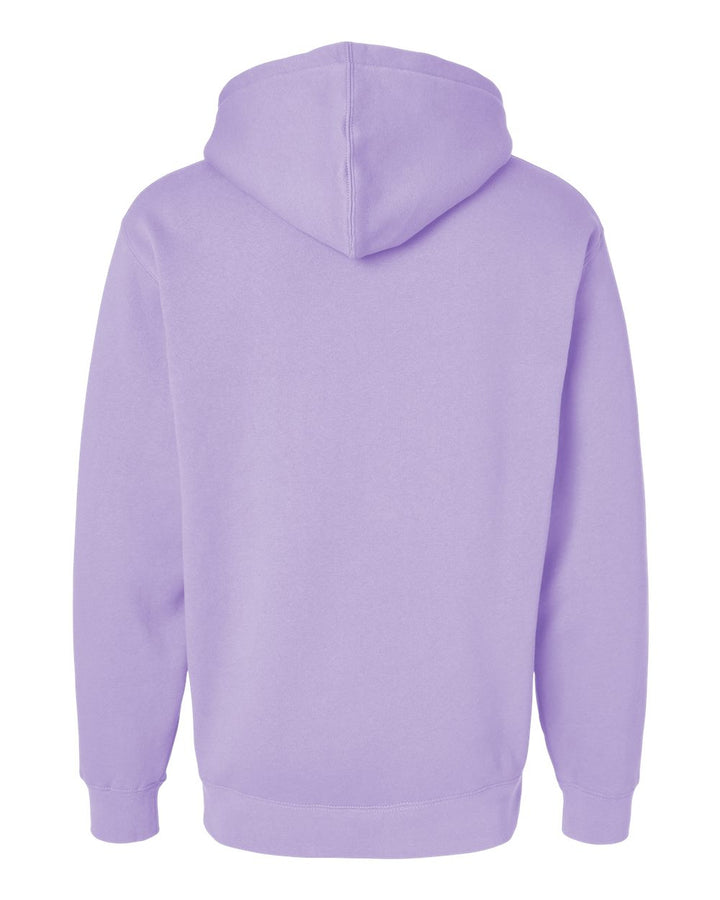 Rear View of Lavender Heavyweight Hooded Sweatshirt - IND4000
