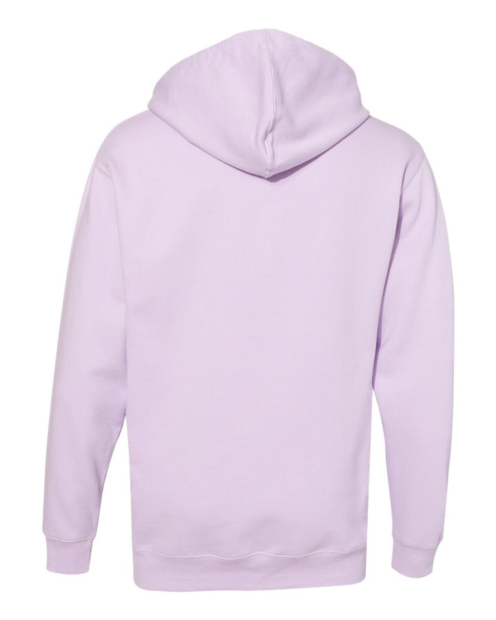 Rear View of Lavender Midweight Hooded Sweatshirt - SS4500