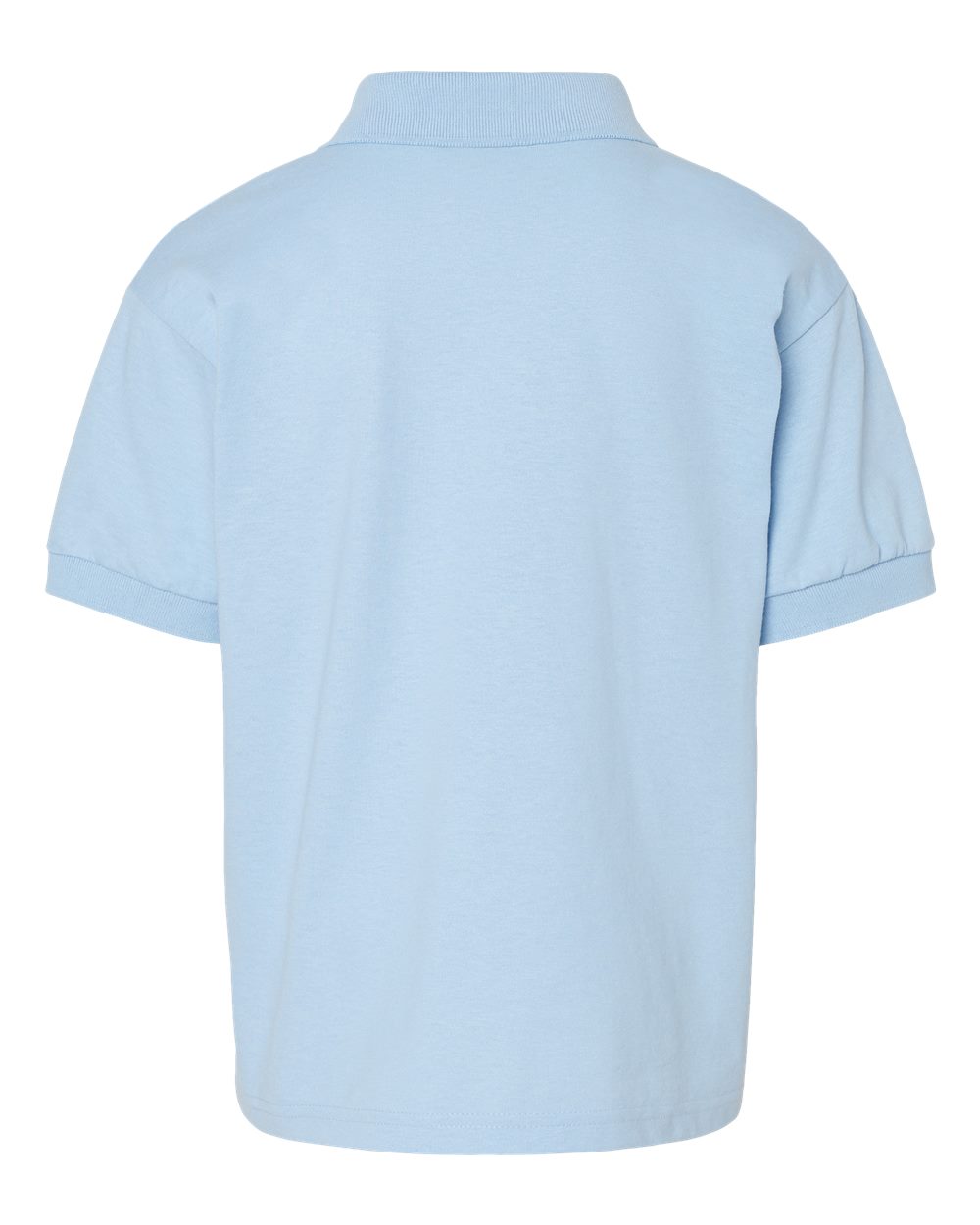 Rear View of Light Blue DryBlend® Youth Jersey Polo - 8800B