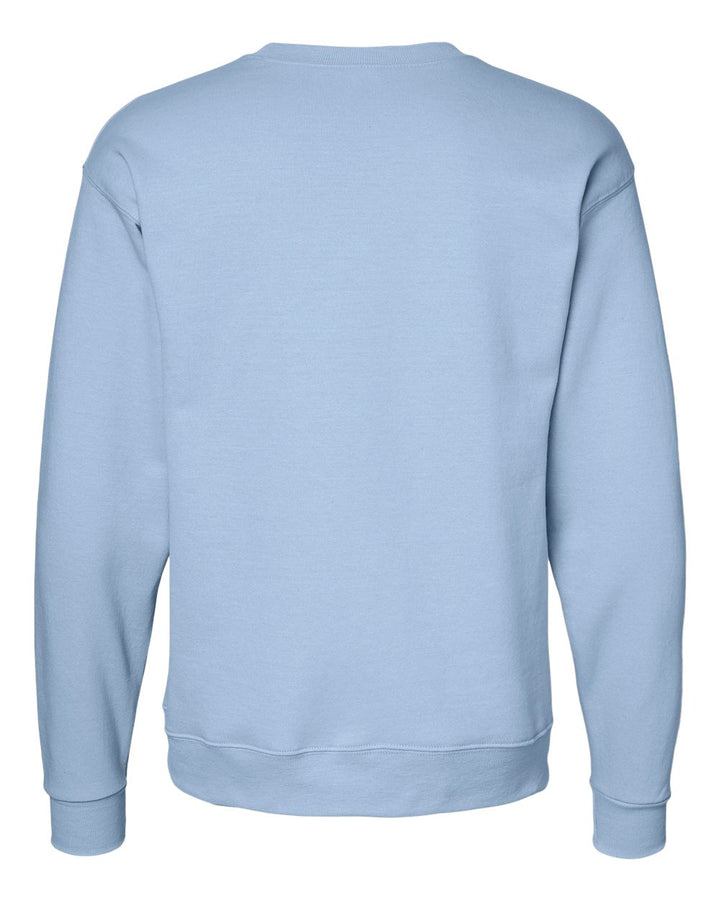 Rear View of Light Blue Ecosmart® Crewneck Sweatshirt - P160
