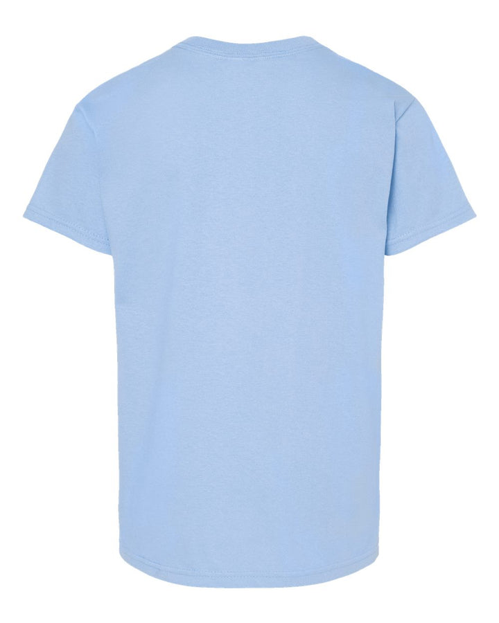 Rear View of Light Blue Essential-T Youth T-Shirt - 5480