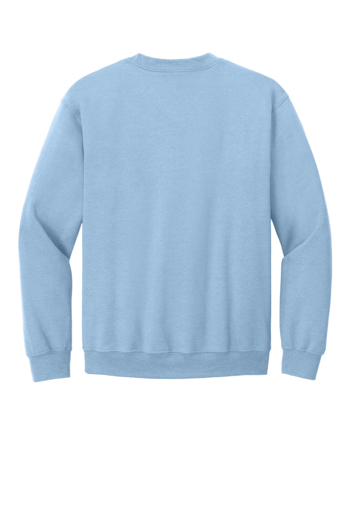 Rear View of Light Blue Gildan Heavy Blend Crewneck Sweatshirt. 18000