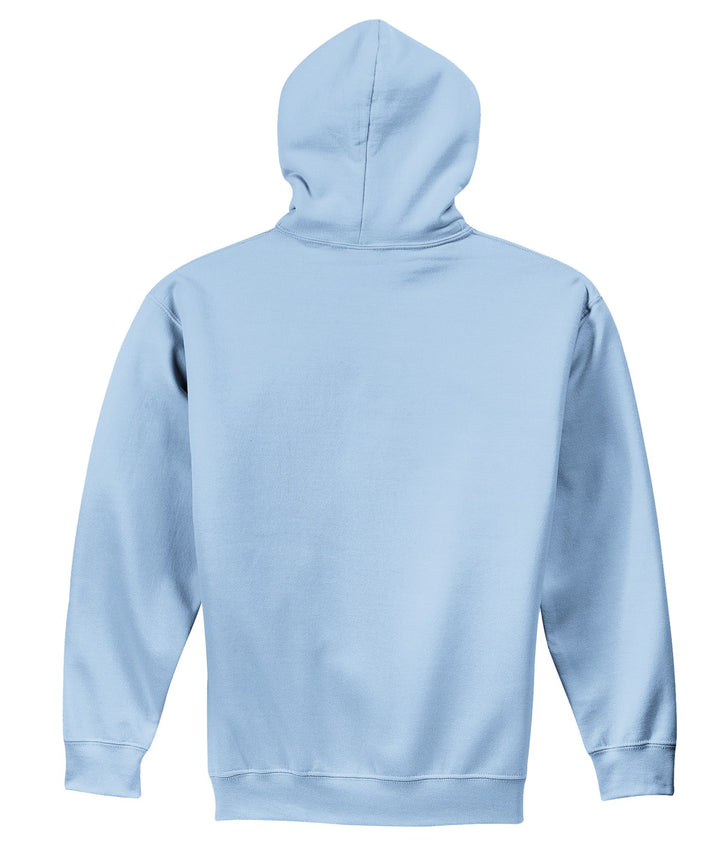 Rear View of Light Blue Gildan - Heavy Blend Hooded Sweatshirt. 18500