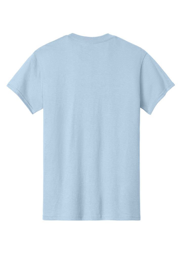 Rear View of Light Blue Gildan - Heavy Cotton 100% Cotton T-Shirt. 5000
