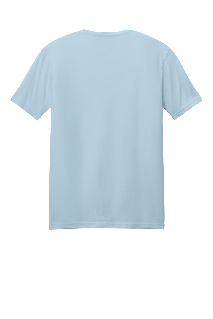 Rear View of Light Blue Gildan Softstyle T-Shirt. 64000