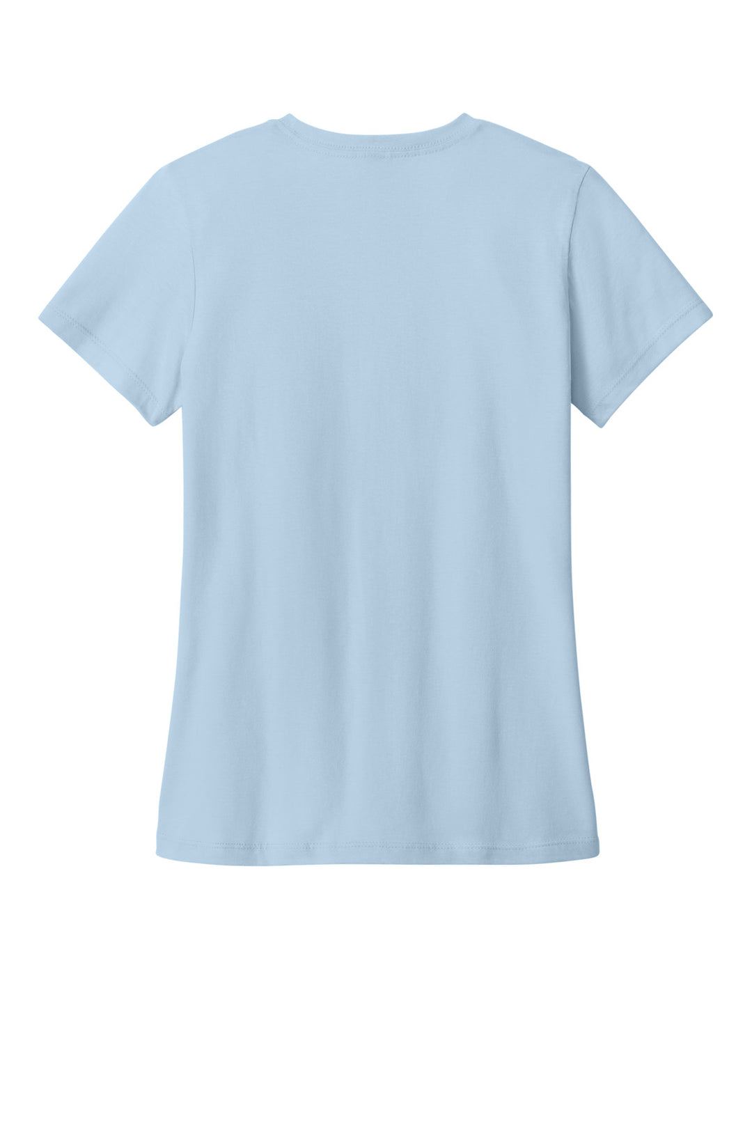 Rear View of Light Blue Gildan Softstyle Women's T-Shirt. 64000L