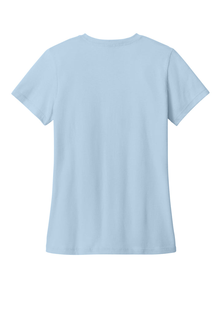 Rear View of Light Blue Gildan Softstyle Women's T-Shirt. 64000L