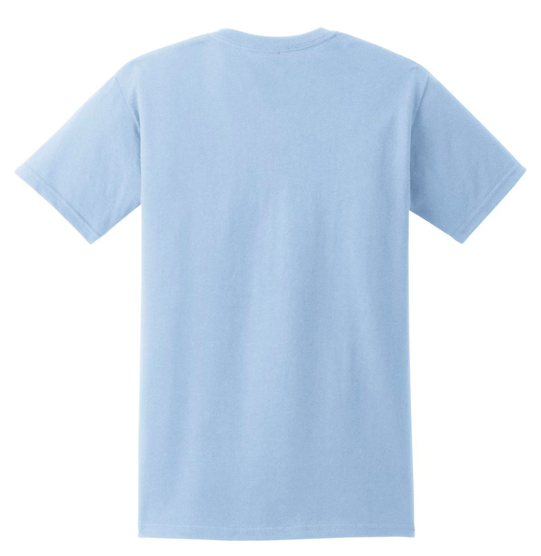 Rear View of Light Blue Gildan - Ultra Cotton 100% US Cotton T-Shirt with Pocket. 2300
