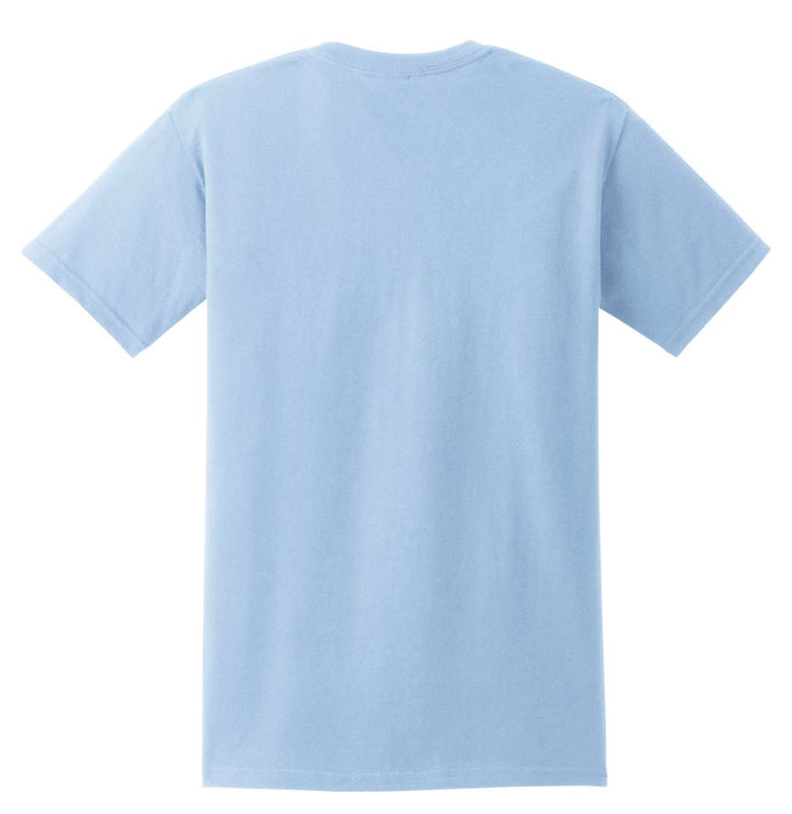 Rear View of Light Blue Gildan - Ultra Cotton 100% US Cotton T-Shirt with Pocket. 2300