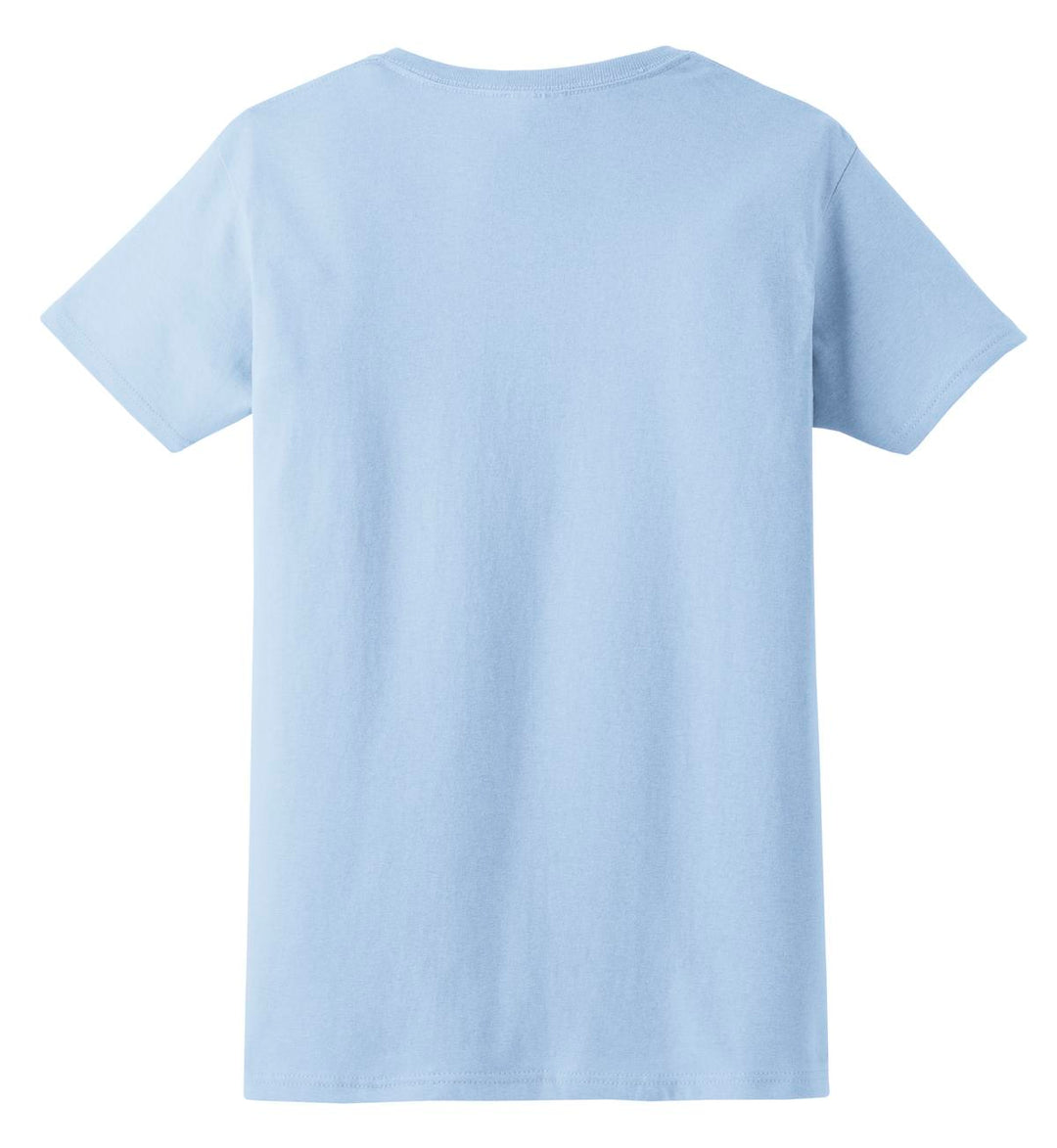 Rear View of Light Blue Gildan Women's Ultra Cotton 100% US Cotton T-Shirt. 2000L
