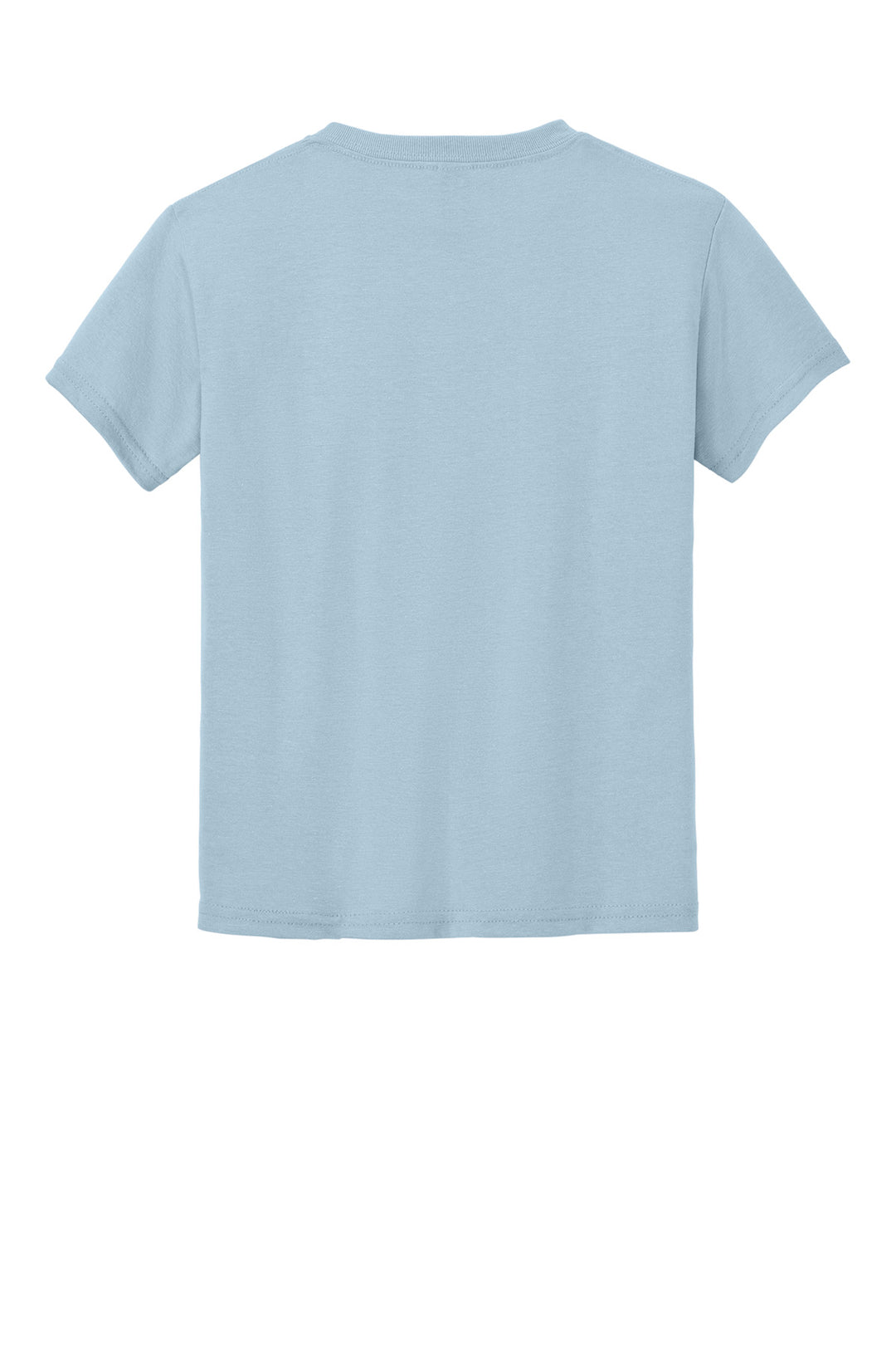 Rear View of Light Blue Gildan Youth DryBlend 50 Cotton/50 Poly T-Shirt. 8000B