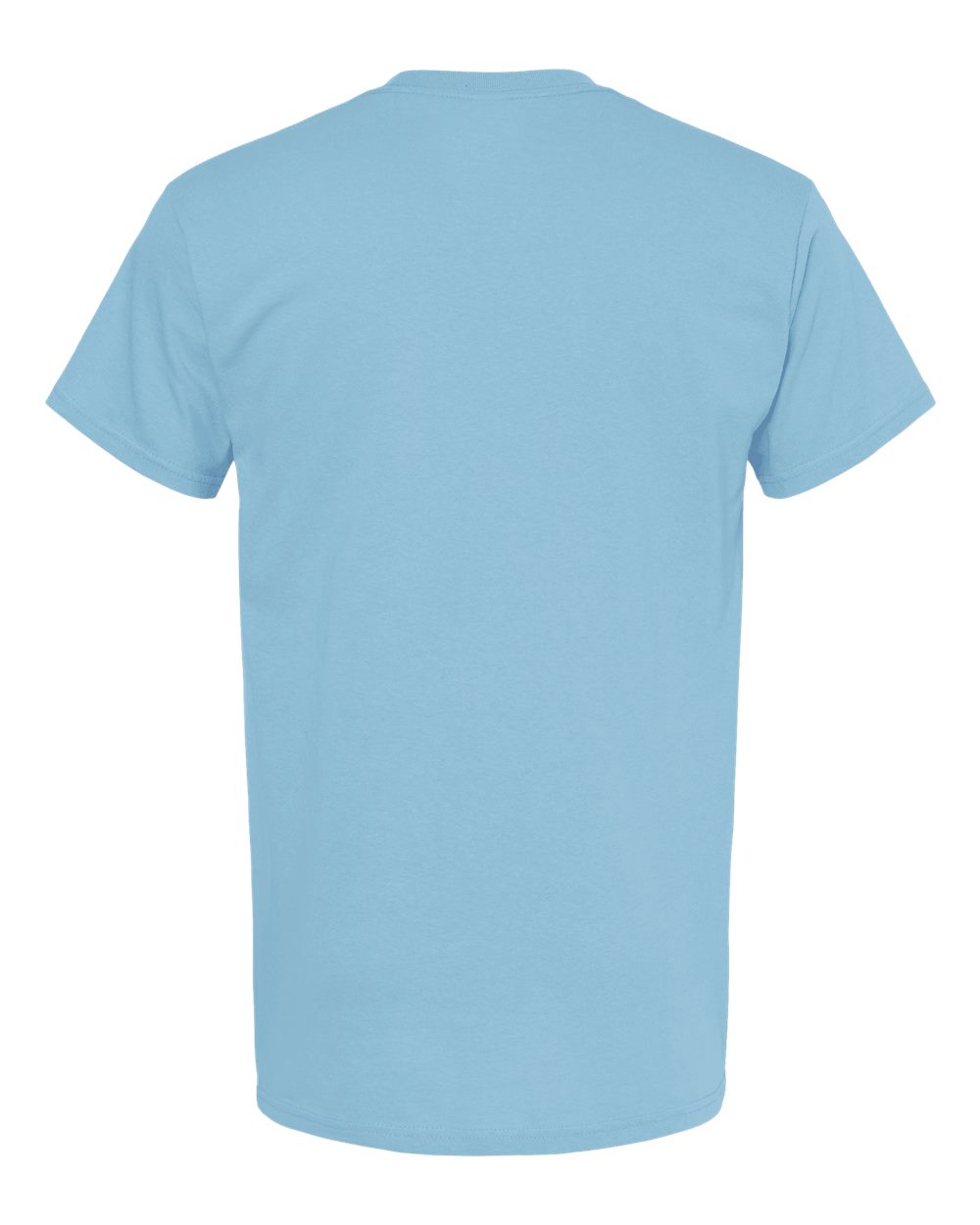 Rear View of Light Blue Gold Soft Touch T-Shirt - 4800