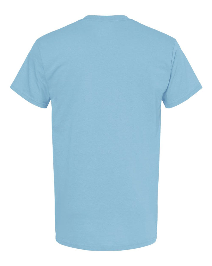 Rear View of Light Blue Gold Soft Touch T-Shirt - 4800