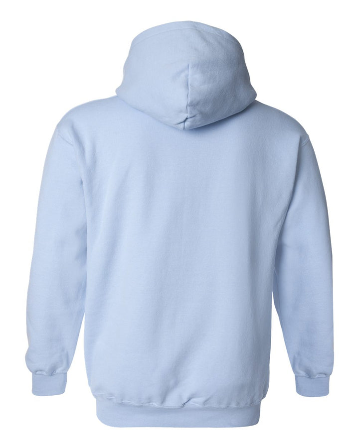 Rear View of Light Blue Heavy Blend™ Hooded Sweatshirt - 18500