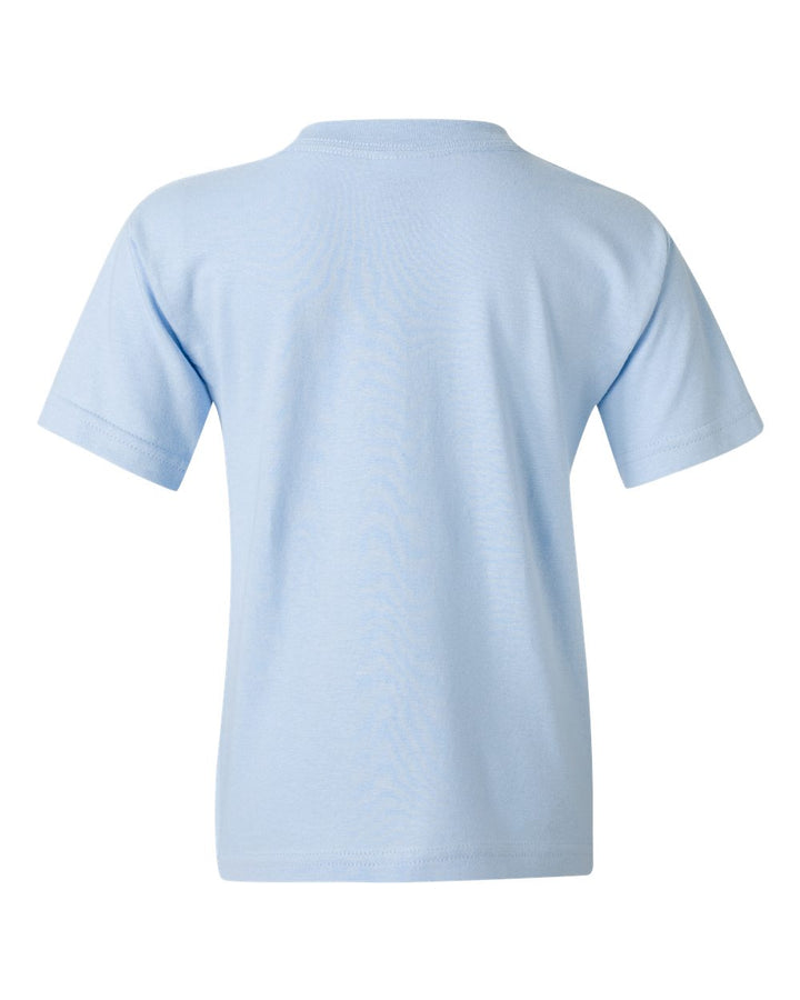 Rear View of Light Blue Heavy Cotton™ Youth T-Shirt - 5000B
