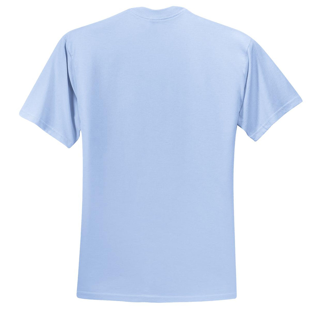 Rear View of Light Blue Jerzees - Dri-Power 50/50 Cotton/Poly T-Shirt. 29M