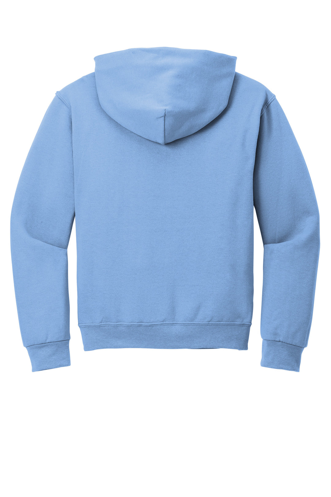 Rear View of Light Blue Jerzees NuBlend Pullover Hooded Sweatshirt. 996M