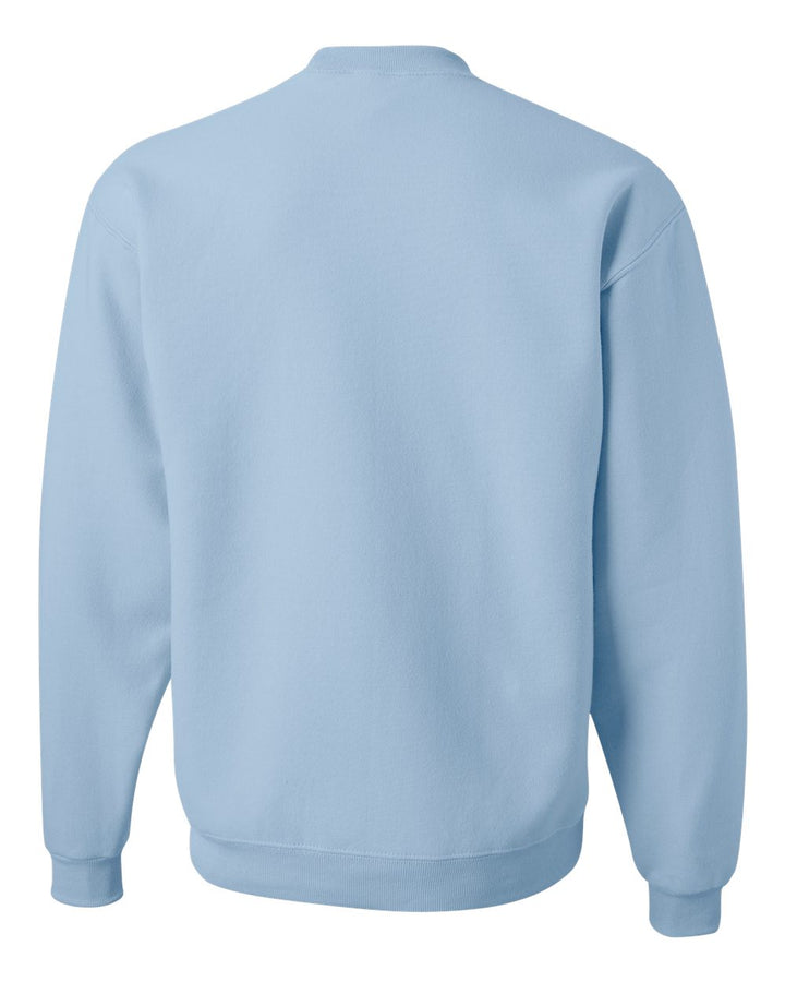 Rear View of Light Blue NuBlend® Crewneck Sweatshirt - 562MR