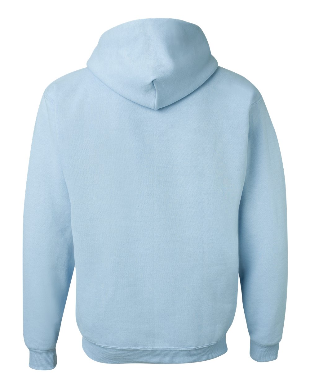Rear View of Light Blue NuBlend® Hooded Sweatshirt - 996MR
