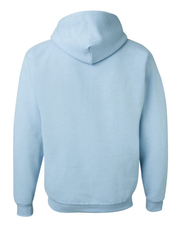Rear View of Light Blue NuBlend® Hooded Sweatshirt - 996MR