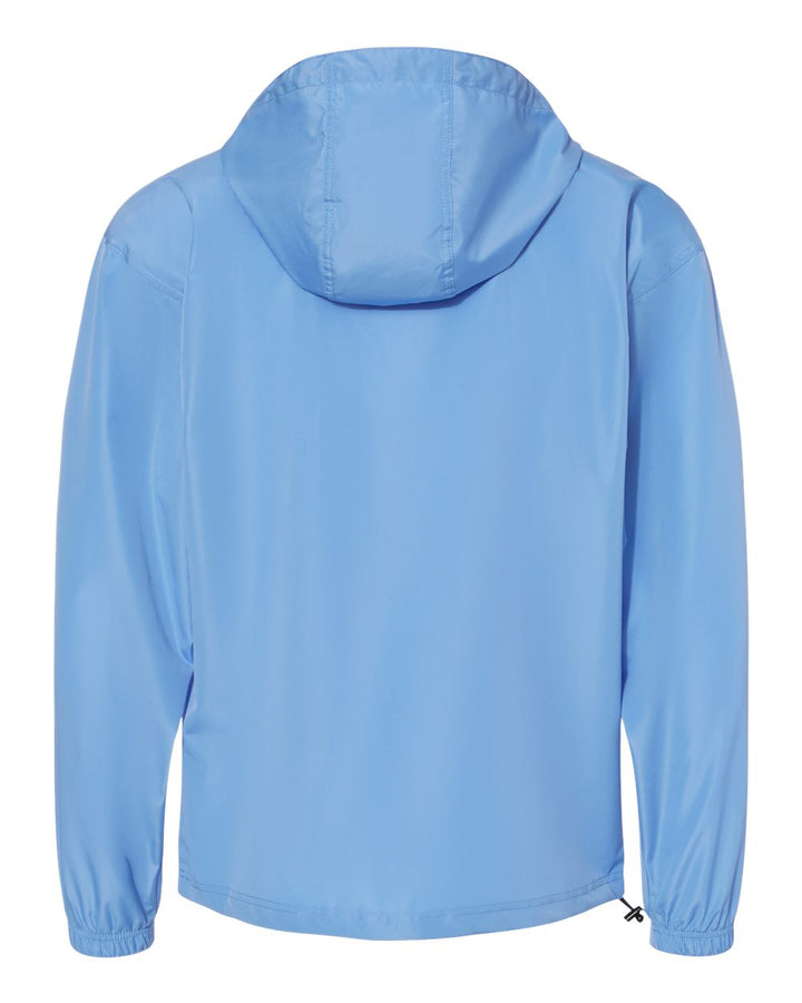 Rear View of Light Blue Packable Anorak Jacket - CO200