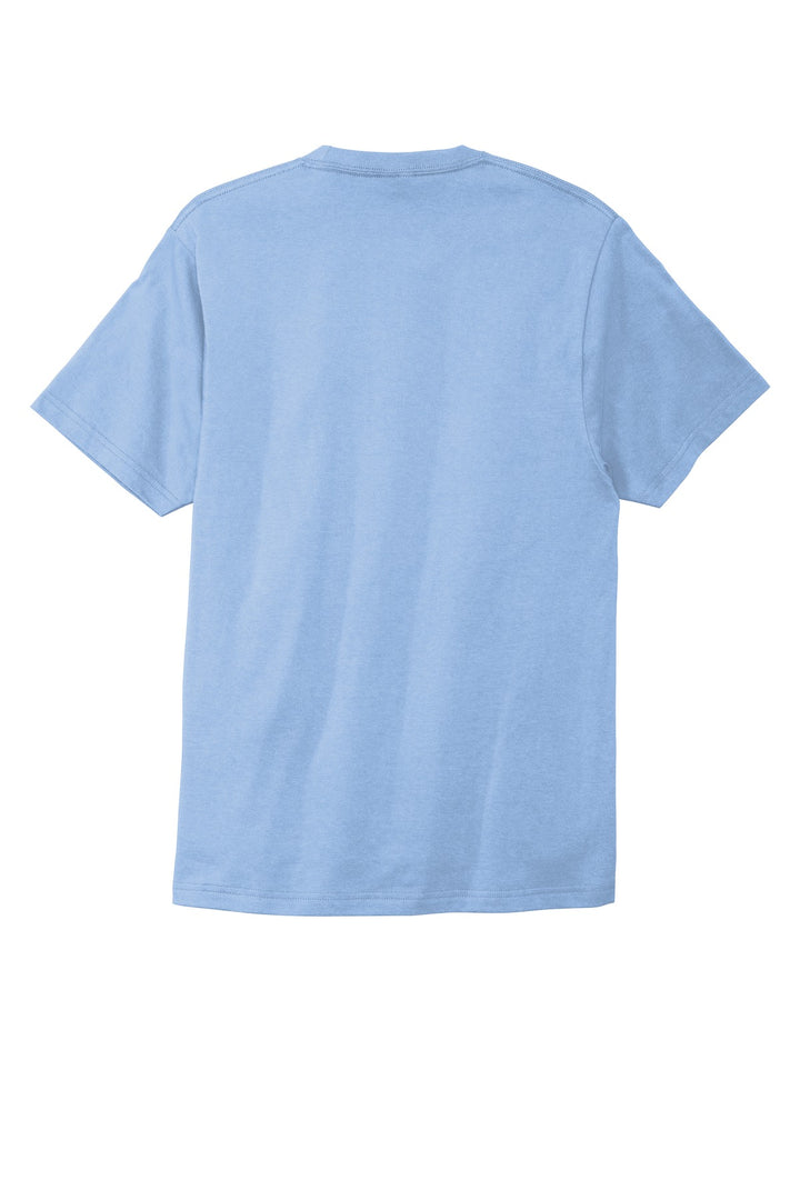 Rear View of Light Blue Port & Company Bouncer Tee PC600