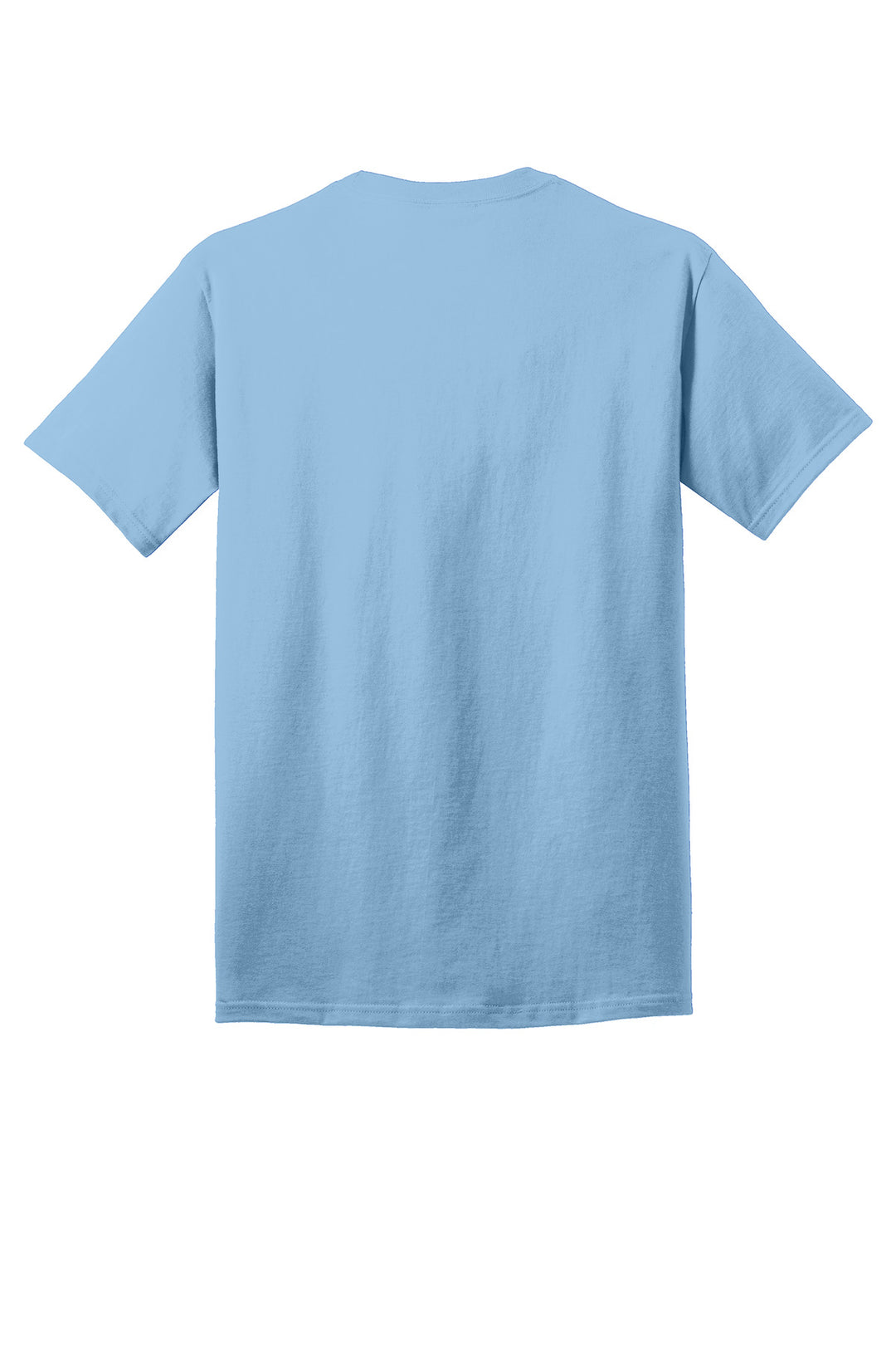 Rear View of Light Blue Port & Company - Core Cotton Tee. PC54
