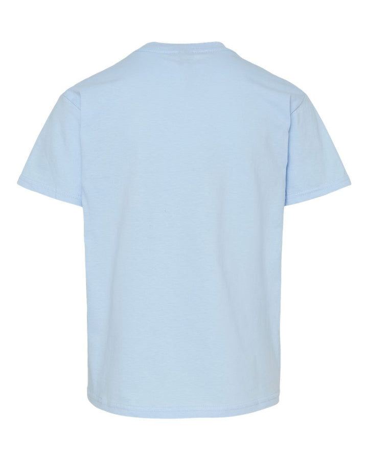 Rear View of Light Blue Softstyle® Youth T-Shirt - 64000B