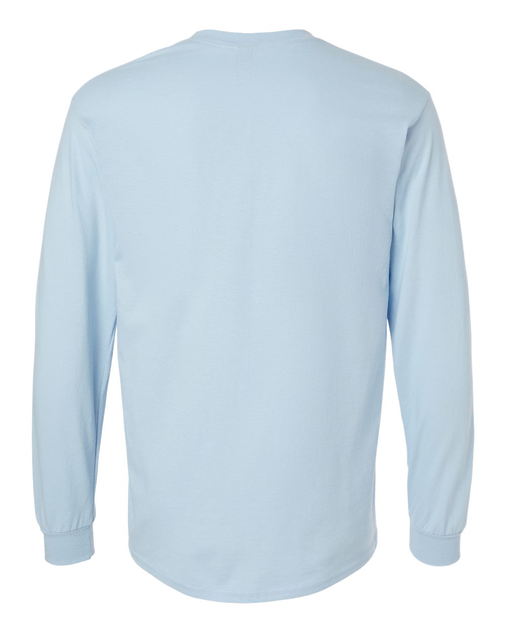 Rear View of Light Blue Ultra Cotton® Long Sleeve T-Shirt - 2400