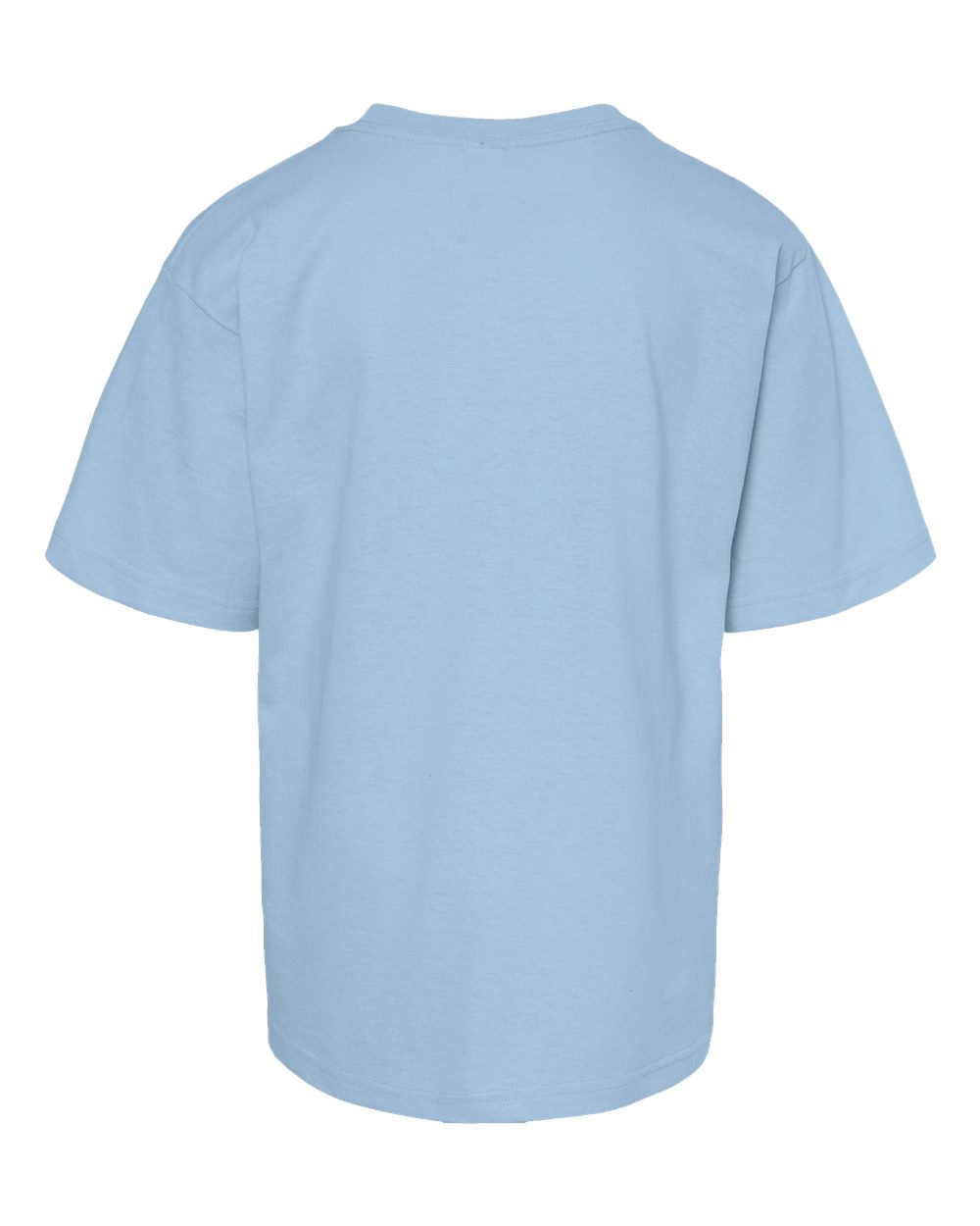 Rear View of Light Blue Youth Gold Soft Touch T-Shirt - 4850