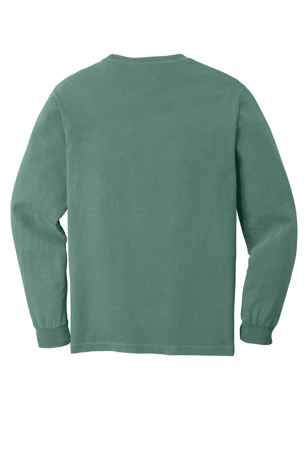 Rear View of Light Green COMFORT COLORS Heavyweight Ring Spun Long Sleeve Tee. 6014