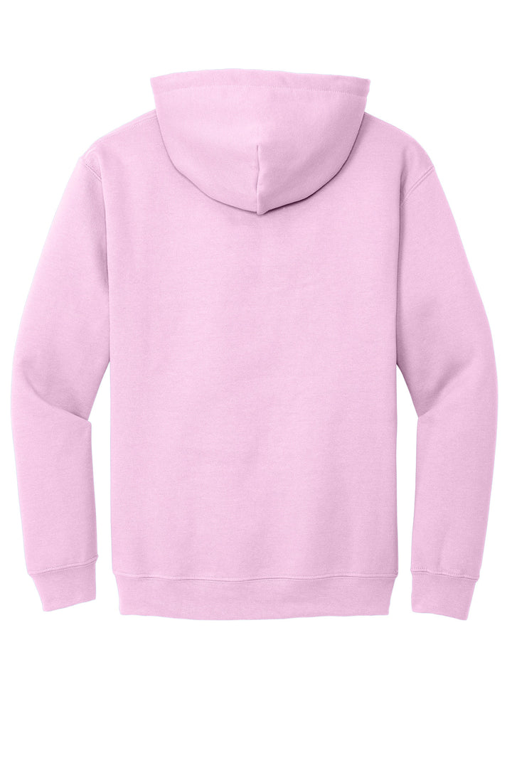 Rear View of Light Pink Gildan - Heavy Blend Hooded Sweatshirt. 18500