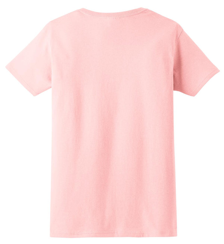 Rear View of Light Pink Gildan Women's Ultra Cotton 100% US Cotton T-Shirt. 2000L