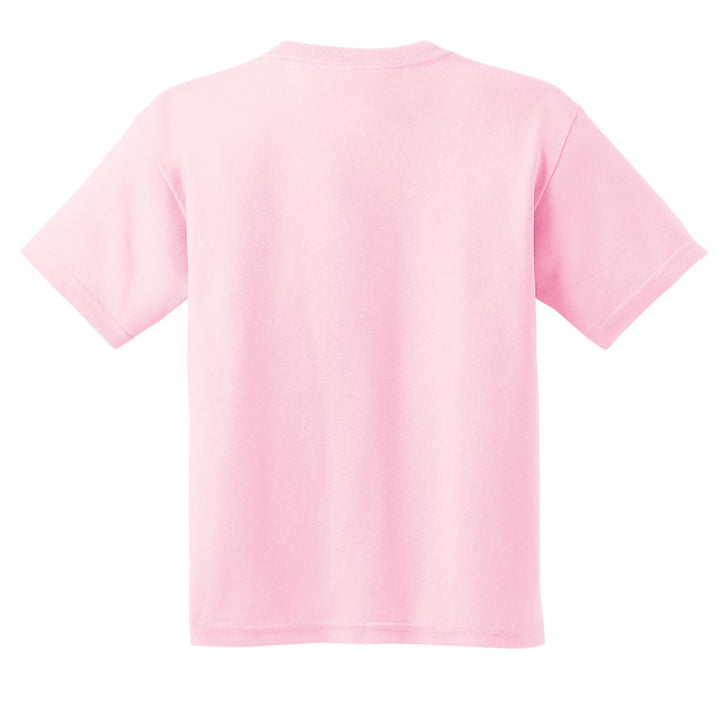 Rear View of Light Pink Gildan - Youth Heavy Cotton 100% Cotton T-Shirt. 5000B