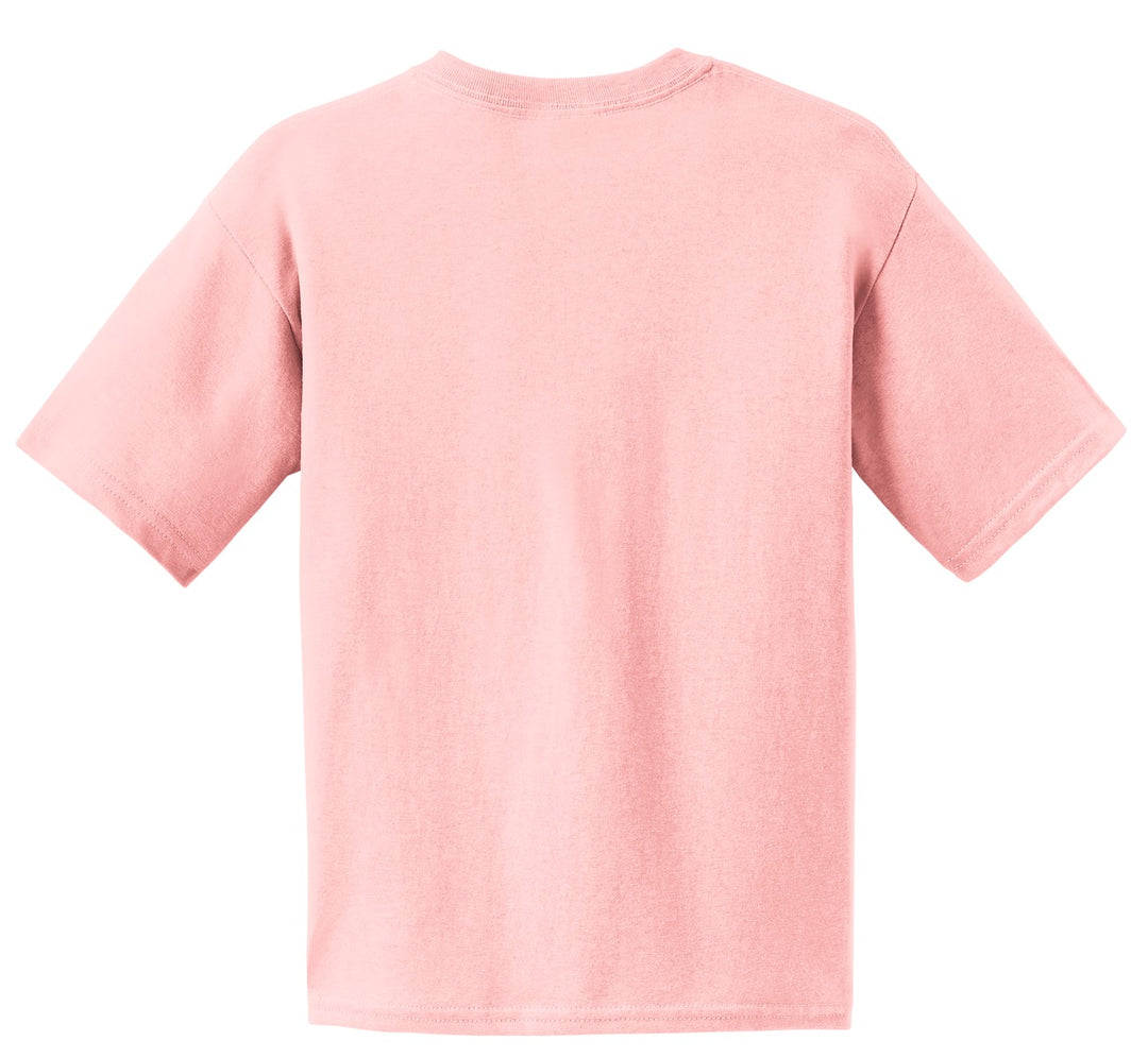 Rear View of Light Pink Gildan - Youth Ultra Cotton 100% US Cotton T-Shirt. 2000B
