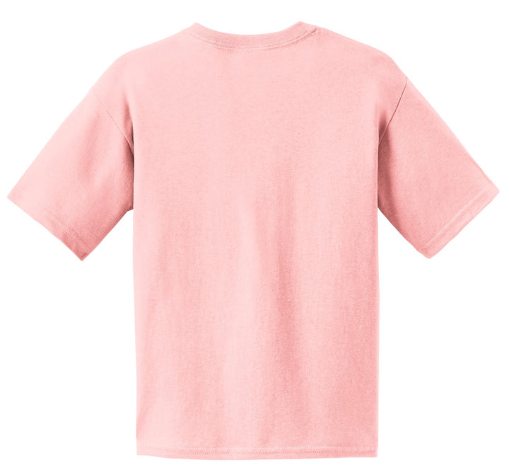 Rear View of Light Pink Gildan - Youth Ultra Cotton 100% US Cotton T-Shirt. 2000B