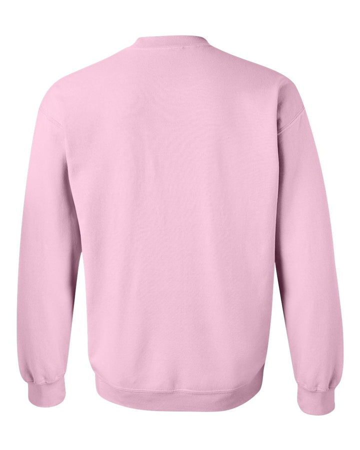 Rear View of Light Pink Heavy Blend™ Crewneck Sweatshirt - 18000