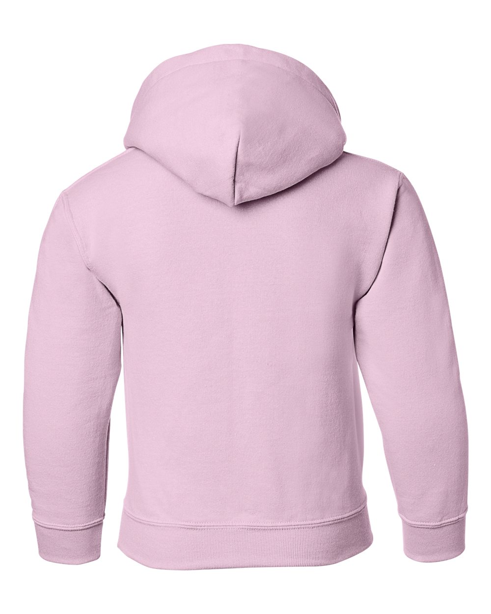Rear View of Light Pink Heavy Blend™ Youth Hooded Sweatshirt - 18500B