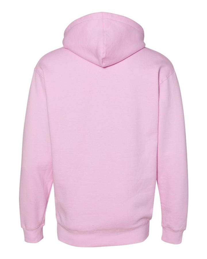Rear View of Light Pink Heavyweight Hooded Sweatshirt - IND4000
