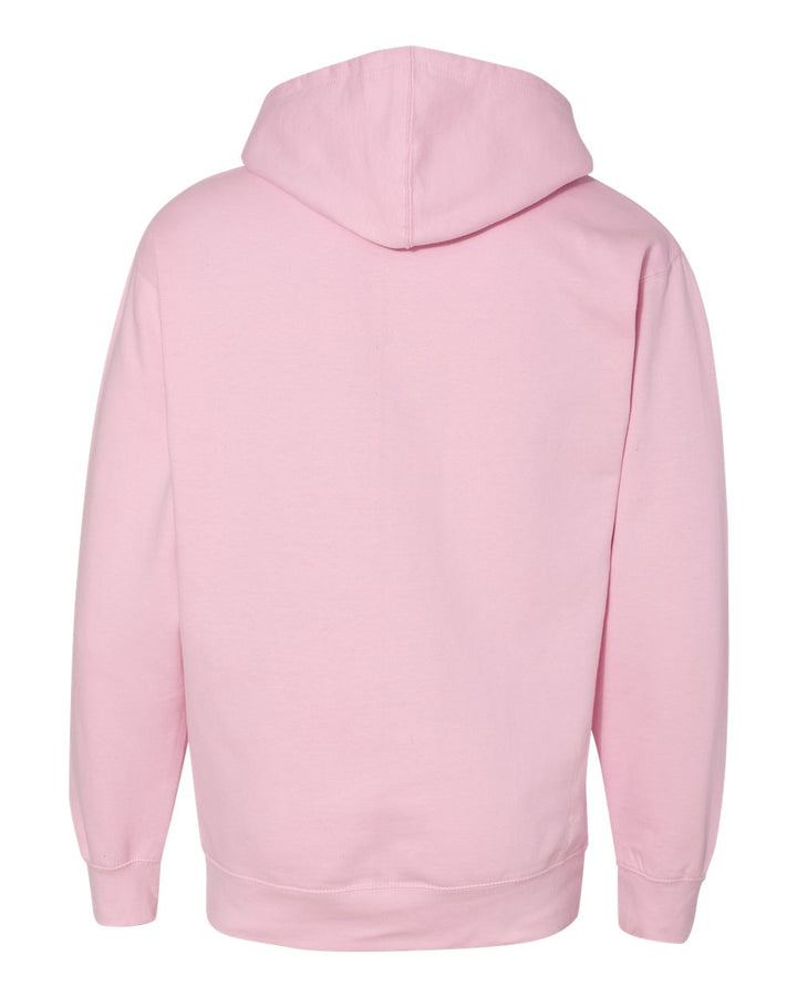 Rear View of Light Pink Midweight Hooded Sweatshirt - SS4500