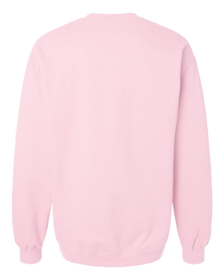 Rear View of Light Pink Softstyle® Midweight Crewneck Sweatshirt - SF000