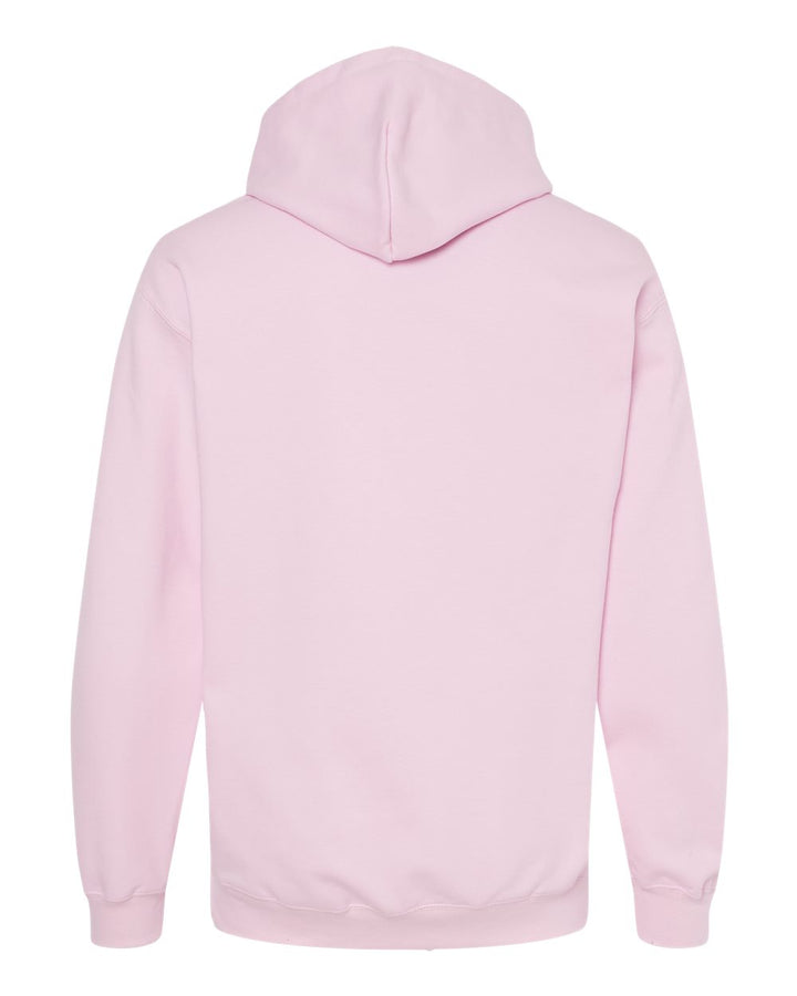Rear View of Light Pink Softstyle® Midweight Hooded Sweatshirt - SF500