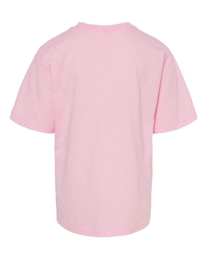 Rear View of Light Pink Youth Gold Soft Touch T-Shirt - 4850