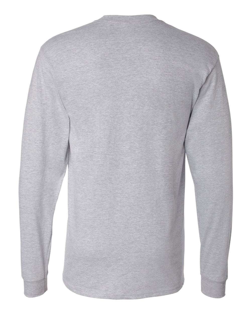 Rear View of Light Steel Beefy-T® Long Sleeve T-Shirt - 5186